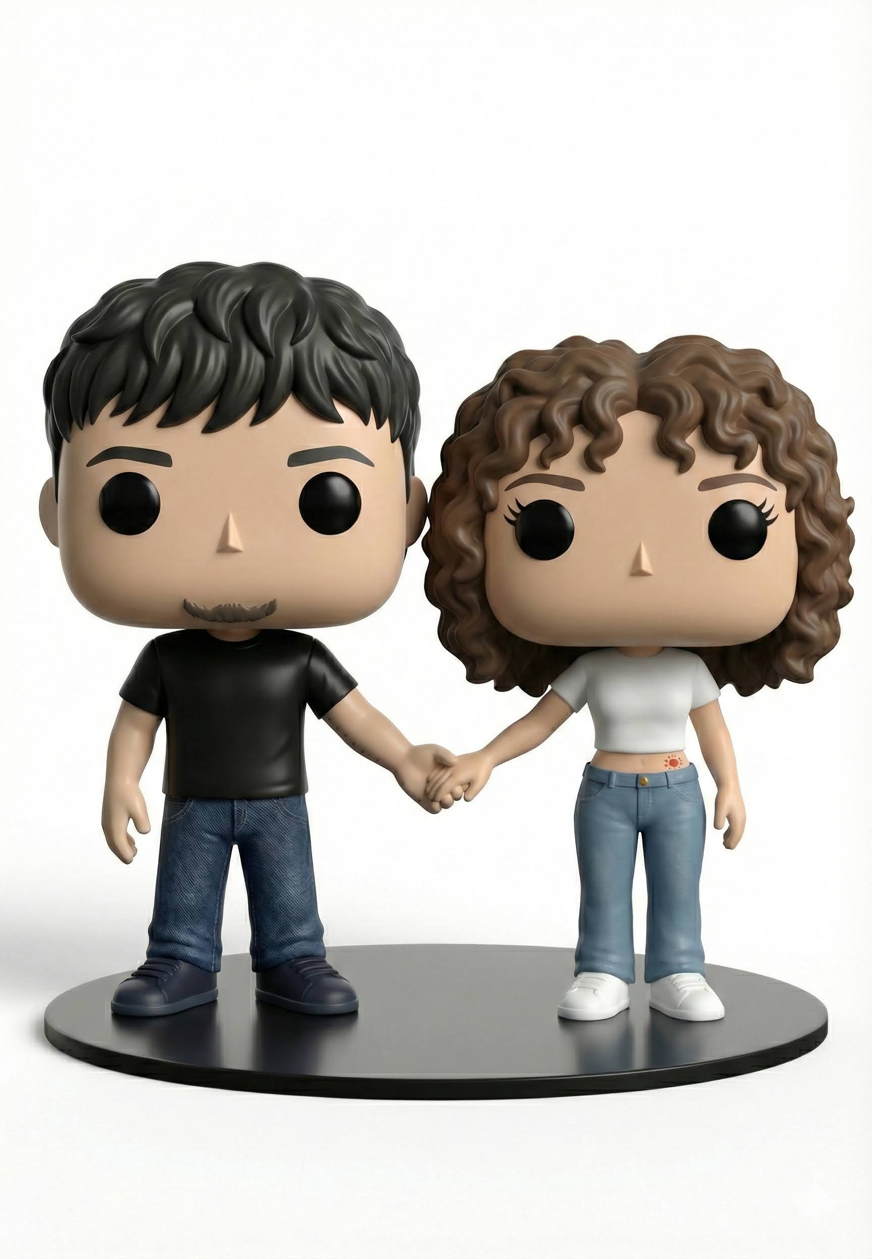 Diseño digital 3D de pareja Funko Pop personalizada